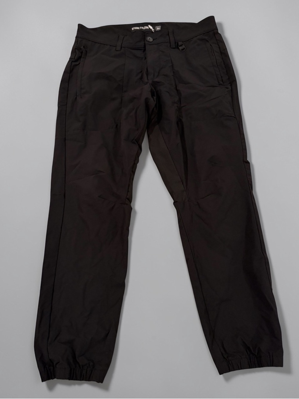 Stone Falcon Joggers Mens 34 Black Nylon Spandex Hiking Athleisure Streetwear